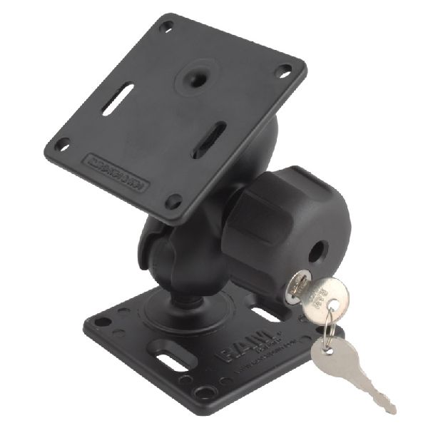 Double 75x75mm VESA Mount with Short Arm with Key Lock Knob