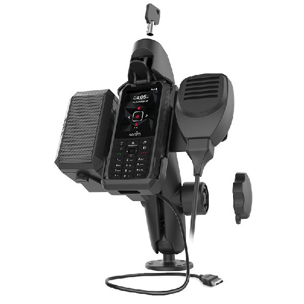 Support double boule pour Sonim XP5s avec haut-parleur et câble