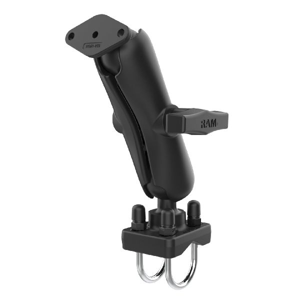 Double U-Bolt Rail Mount for Smaller Rails with Diamond Plate