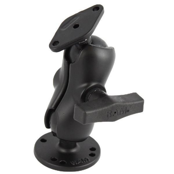 Support à double rotule avec adaptateur à plaque diamantée - Court