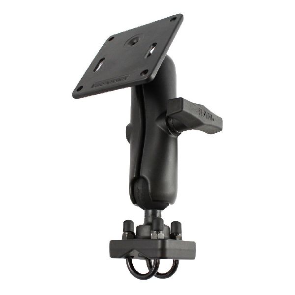 Support double à boulon en U avec plaque VESA 75 x 75 mm pour rails de 0,75" à 1"