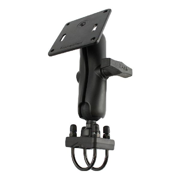 Support double à boulon en U avec plaque VESA 75 x 75 mm pour rails de 1" à 1,25"