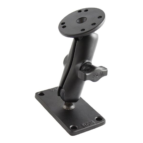 Double Ball Mount with Round Plate and 2" x 4" Plate - Medium