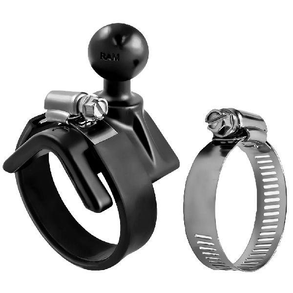 Collier de serrage à sangle avec base à boule 1" - 2,1"