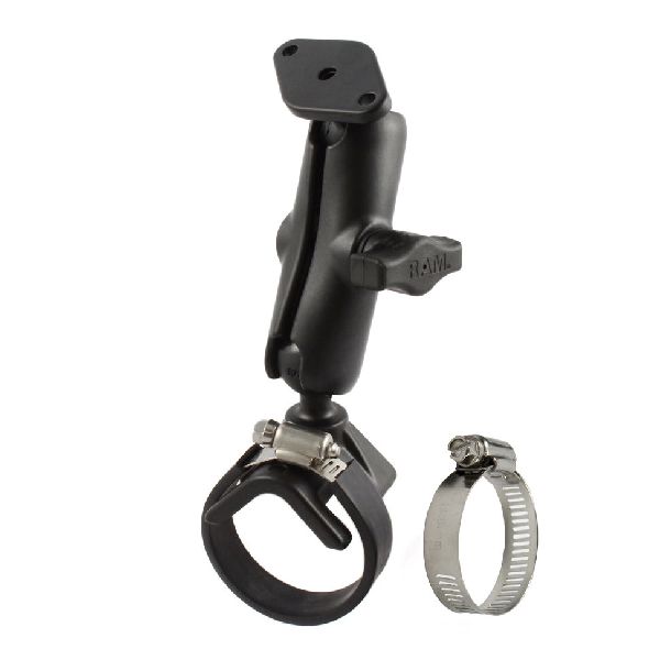 Double Ball Strap Hose Clamp Mount with Diamond Plate - Medium
