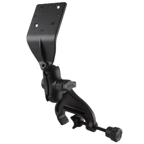 Double Ball Yoke Clamp Mount with Angled Extension Plate - Short
