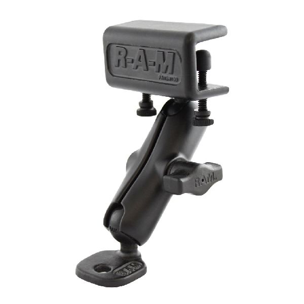 Double Ball Glare Shield Clamp Mount with Ski Mirror Adapter