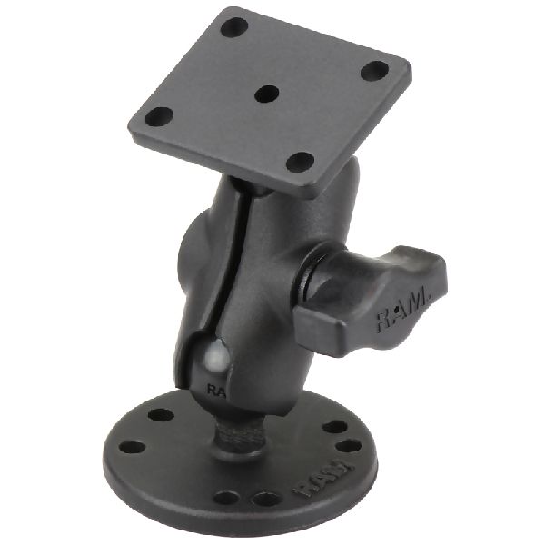 Drill-Down Double Ball Mount with Rectangle AMPS Plate - Short