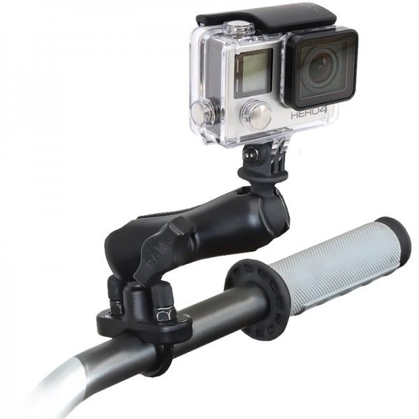 U-Bolt Double Ball Mount with Action Camera Adapter - Medium