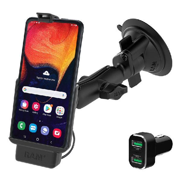 Support à ventouse alimenté pour Samsung XCover Pro avec chargeur