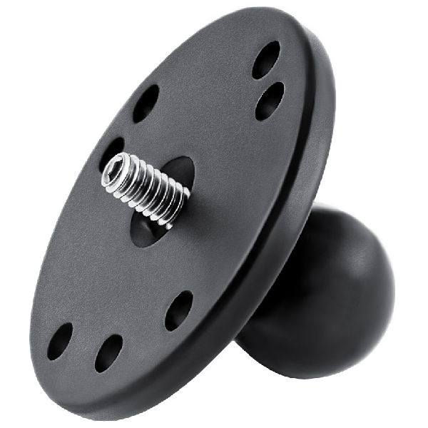 Ball Adapter with Round Plate and 1/4"-20 Threaded Stud - B Size