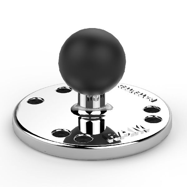 Plaque ronde chromée avec boule