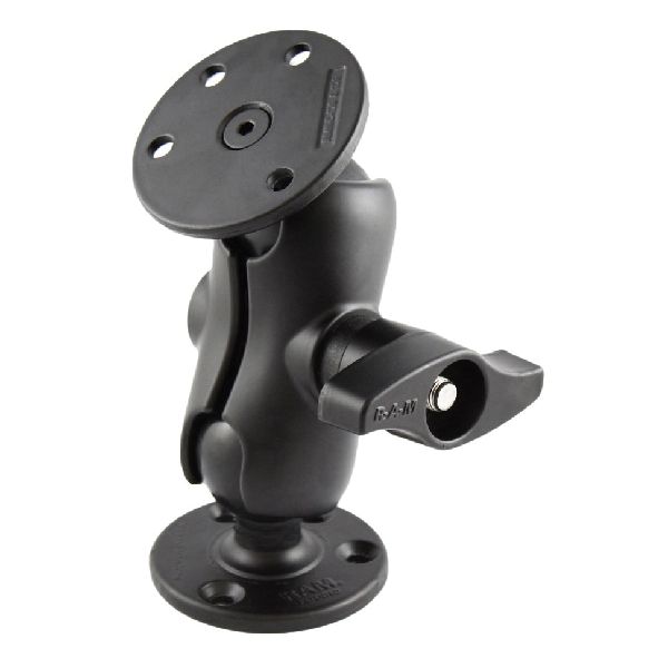 Support à double rotule avec plaques rondes renforcées en acier - Taille D courte