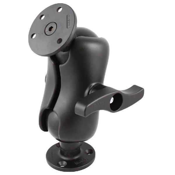 Double Ball Mount with Steel Reinforced Round Plates - E Size Short