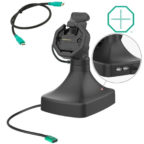 GDS® Station d'accueil Uni-Conn™ alimentée, inclinable et pivotante avec USB-C et données - Noir