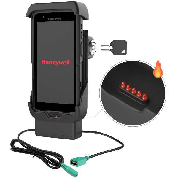 Locking Powered Dock + USB-A for Honeywell CT40/45/47 - Heated Pins