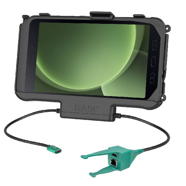 Station d'accueil USB-C alimentée + données USB-A et RJ45 pour Samsung Tab Active5 et 3