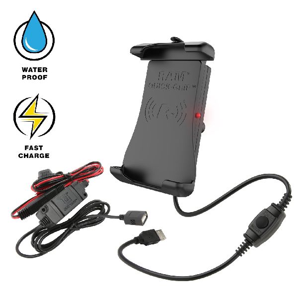 Support de charge sans fil étanche Quick-Grip™ 15 W avec chargeur