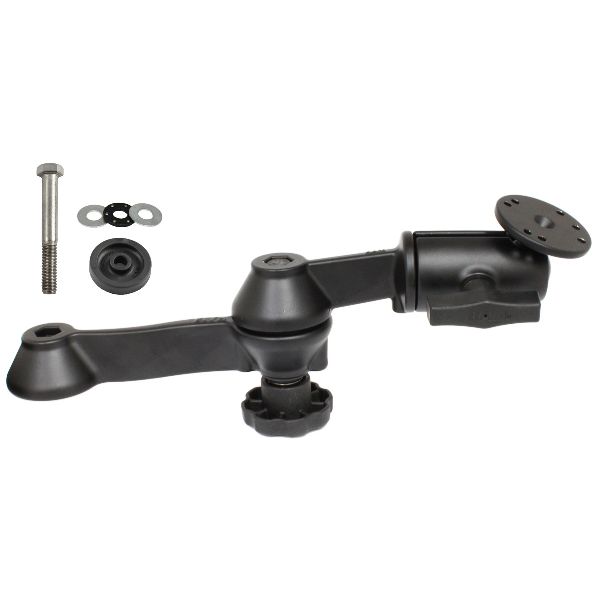 Bras pivotant double de 12 po avec plaque ronde et bride