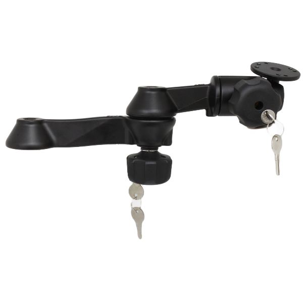 Bras pivotant double verrouillable de 12 pouces avec plaque ronde