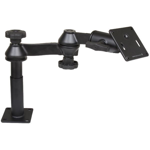 Tele-Pole™ avec poteaux de 4" et 5", bras pivotants et plaque VESA 75 x 75 mm