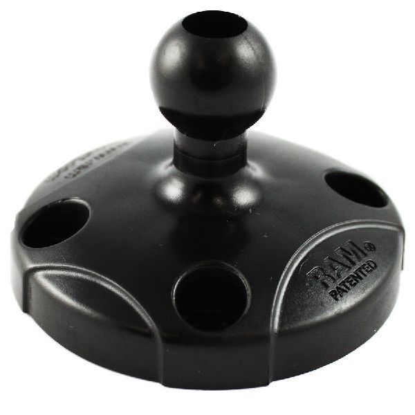 Base Ronde 6.35cm(2.5") avec le Modèle de Trou AMP et la Boule de Snap-Link de 1.9cm(0.75")