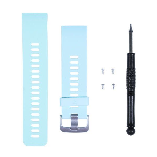 ForeRunner® 35 Watch Band - Silicone Frost Blue with Silver Hardware