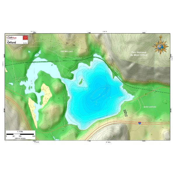 Carte Papier : Lac Orford