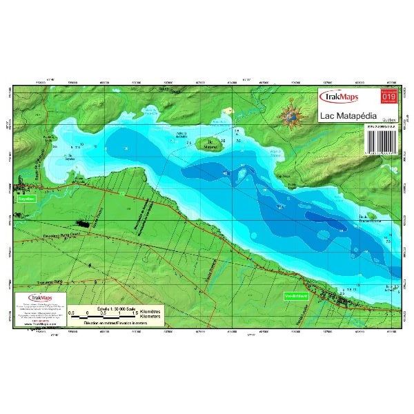Paper chart : Matapédia Lake