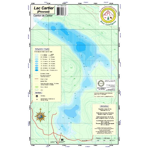 Carte Papier : Lac Cartier