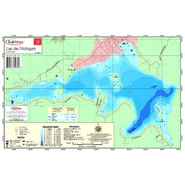 Carte Papier : Lac de l`Achigan