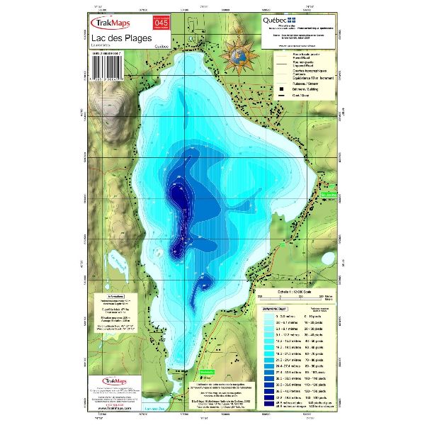 Carte Papier : Lac des Plages