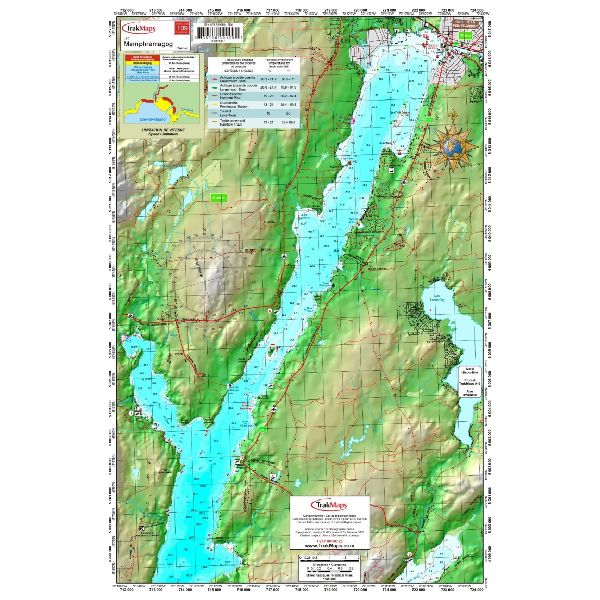 Carte Papier : Lac Memphrémagog