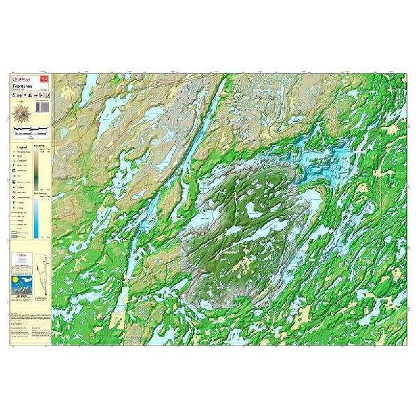 Carte Papier : Région du Parc provincial Frontenac