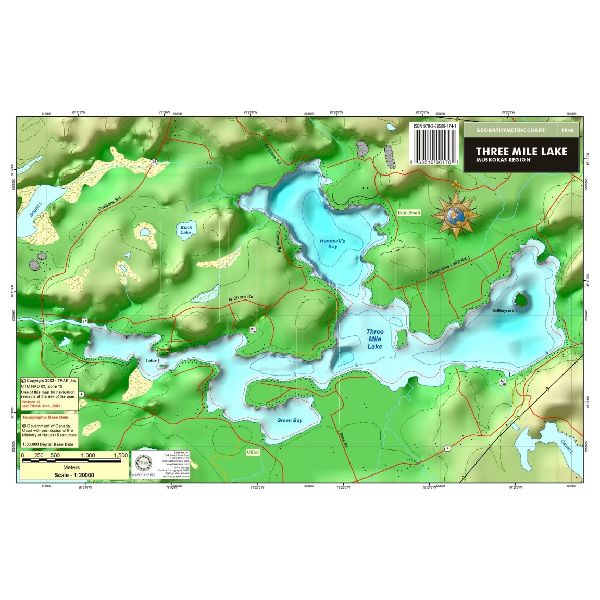 Carte Papier : Lac Three Mile