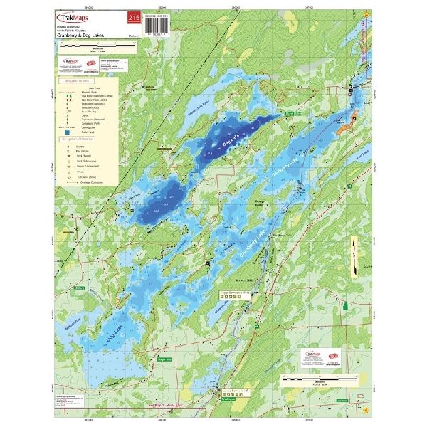 Paper chart : Cranberry and Dog Lakes