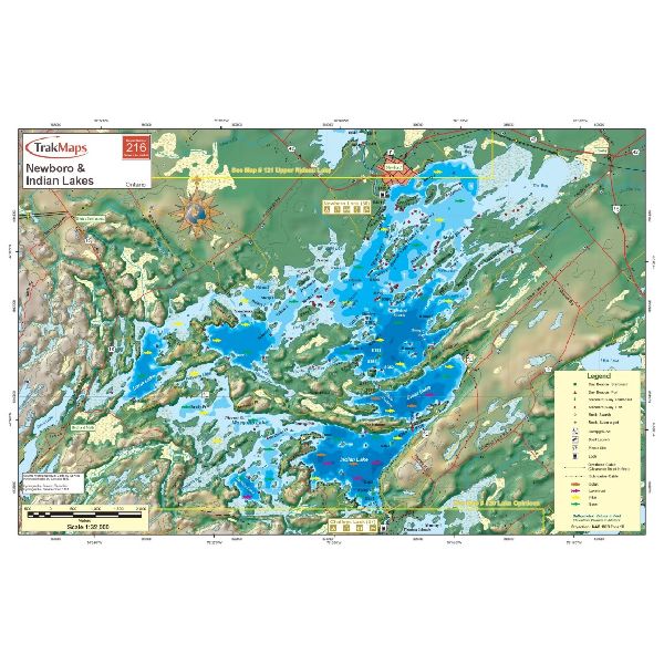 Paper chart : Newboro and Indian Lakes